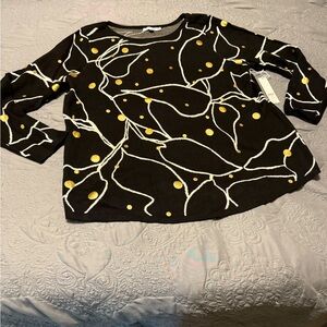 Chico’s black with gold dots sweater. Size 3 (16) NWT